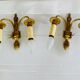 St Louis XVI gilded bronze wall lights with foliage and pine cone decorations