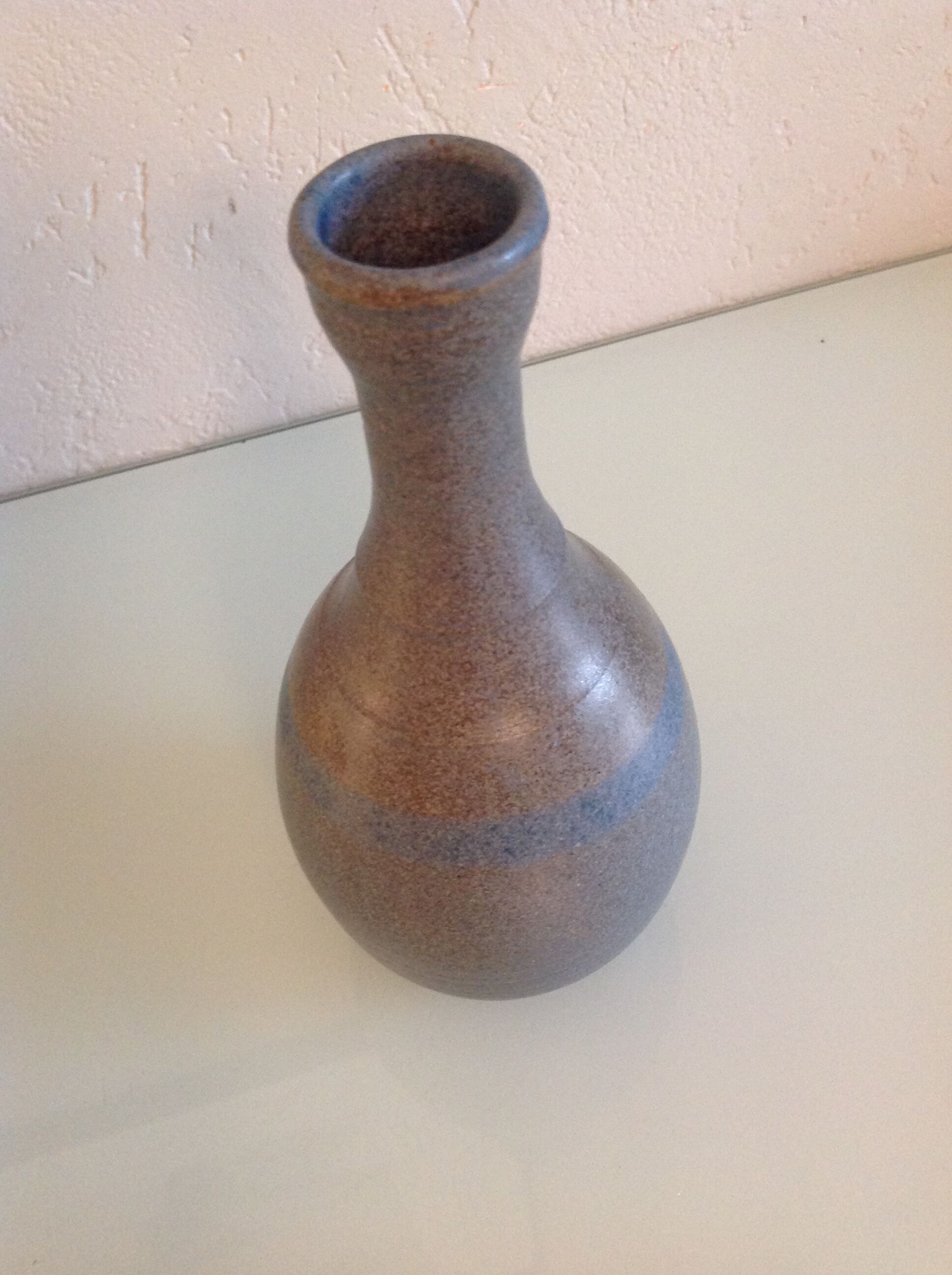 Soliflore vase in gray and blue ceramic by KHL vintage 60-70s