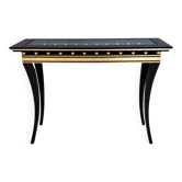 Rectangular Ebonized Beech Console by Roberto Ventura with Crystal Top, Ita