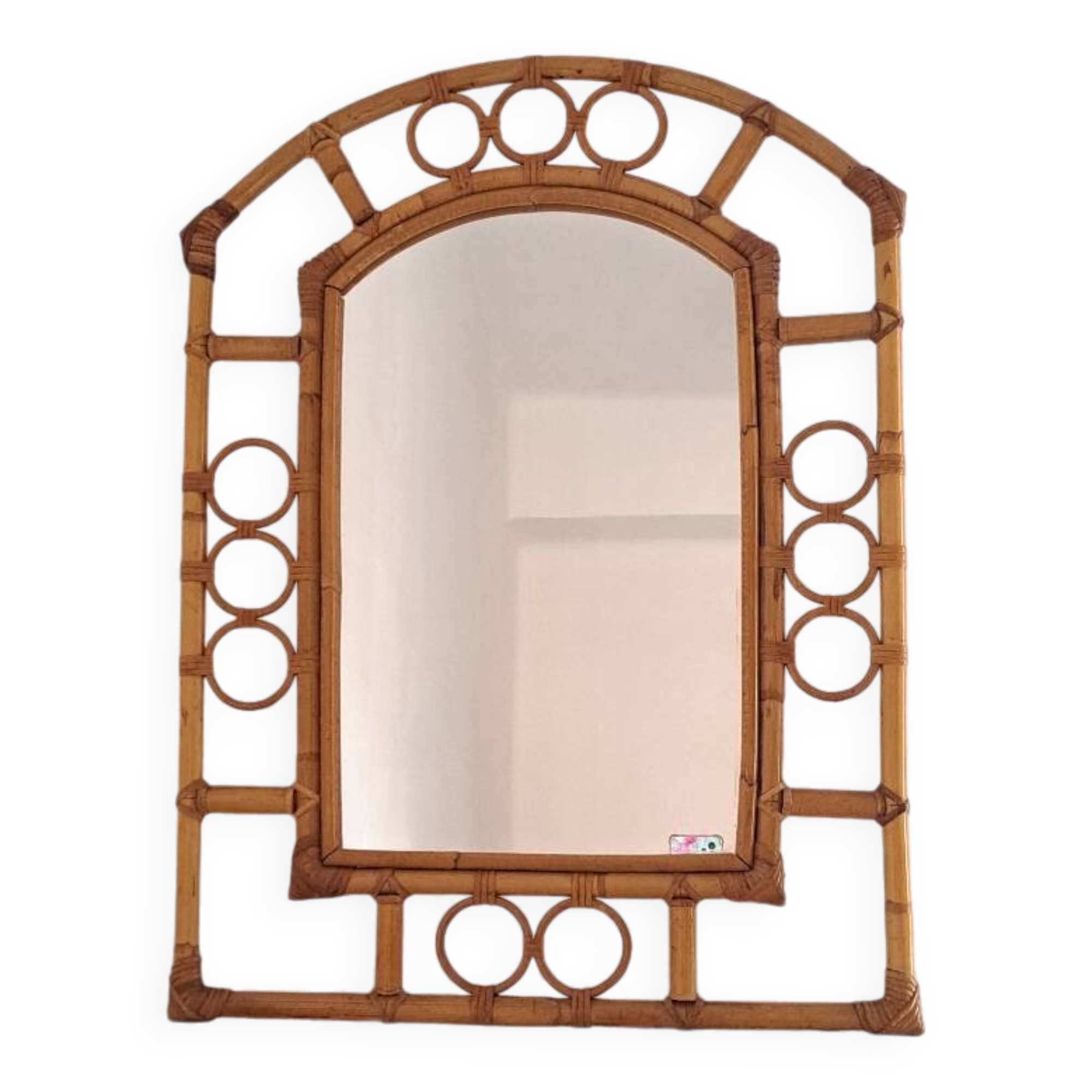 Vintage bamboo mirror