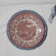Set of 5 dessert plates with red English patterns