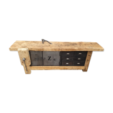 Industrial established furniture two metal doors and 6 wooden drawers
