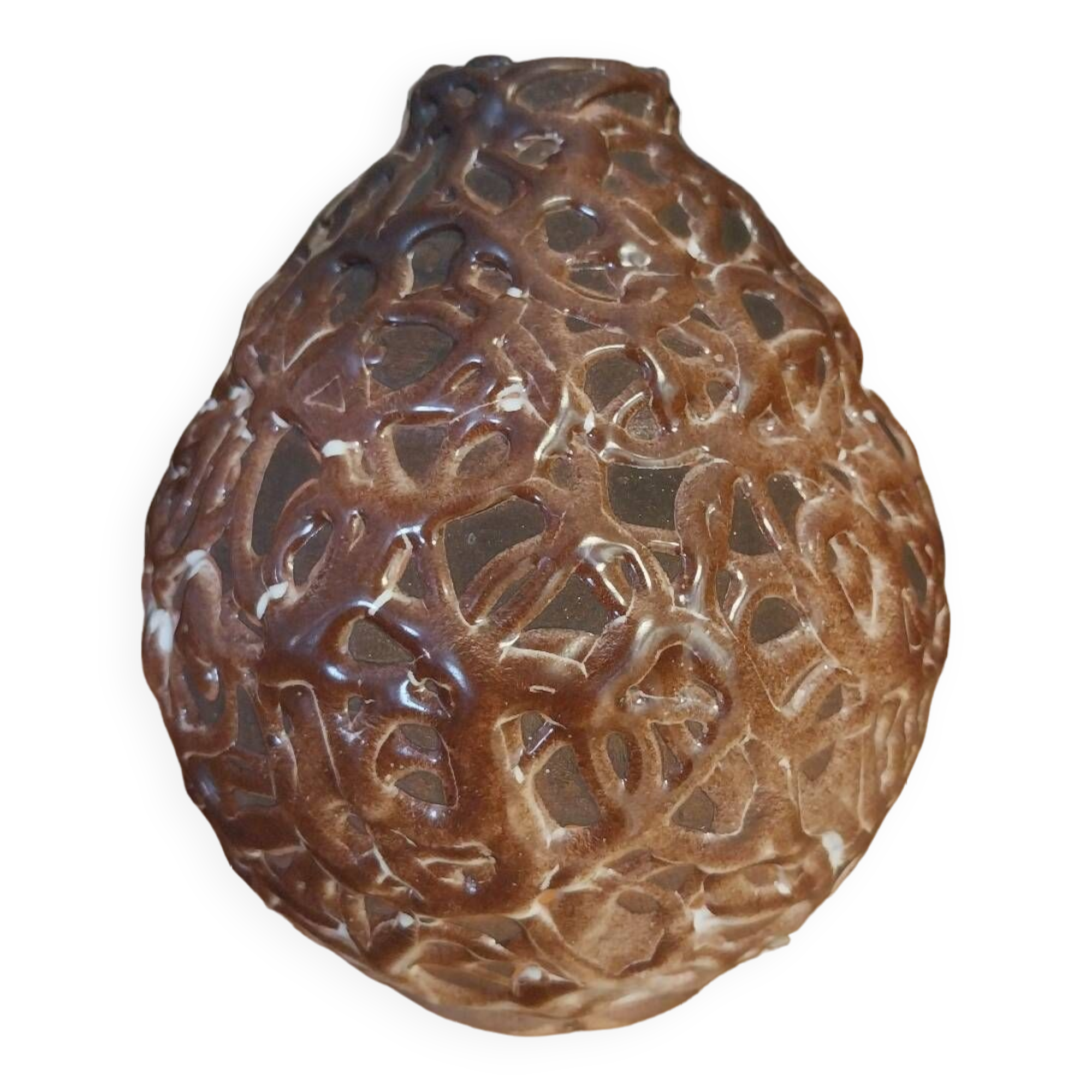 Ovoid vase with a narrow, crimped neck La Charentaise