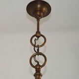 Large Vintage Bronze 6 Light Flemish Chandelier Birds Head Detail 4759