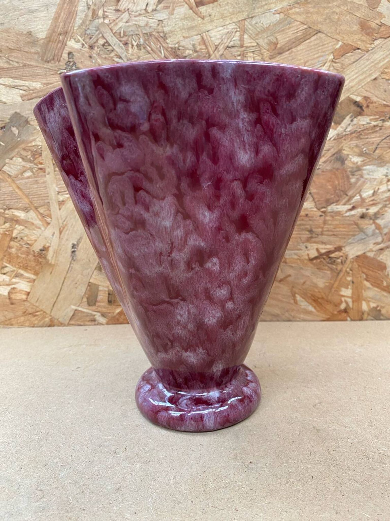 Antique Vase Corolle J. GUET Ceramic Pink Speckled Vintage