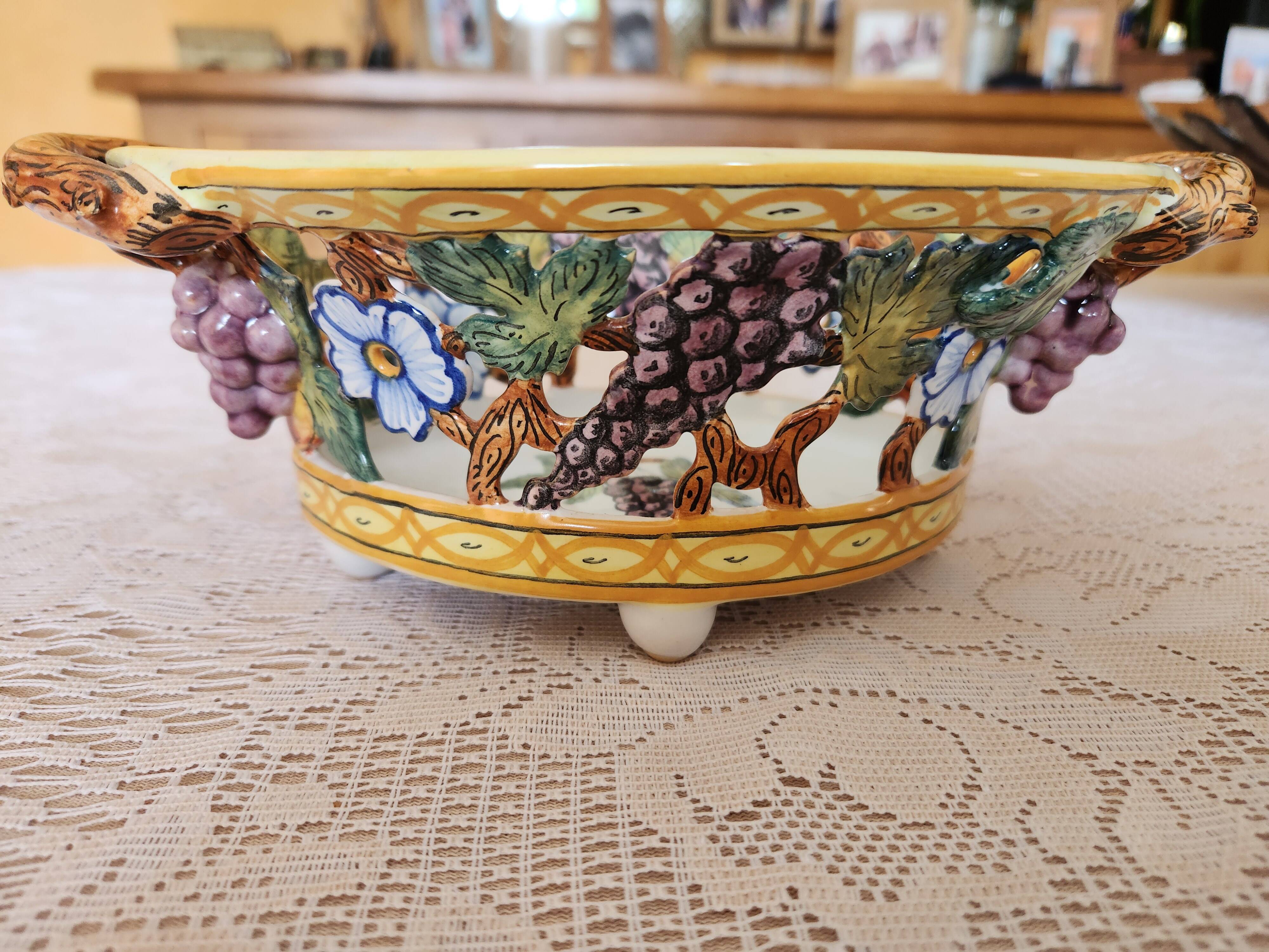 Italian openwork oval basket