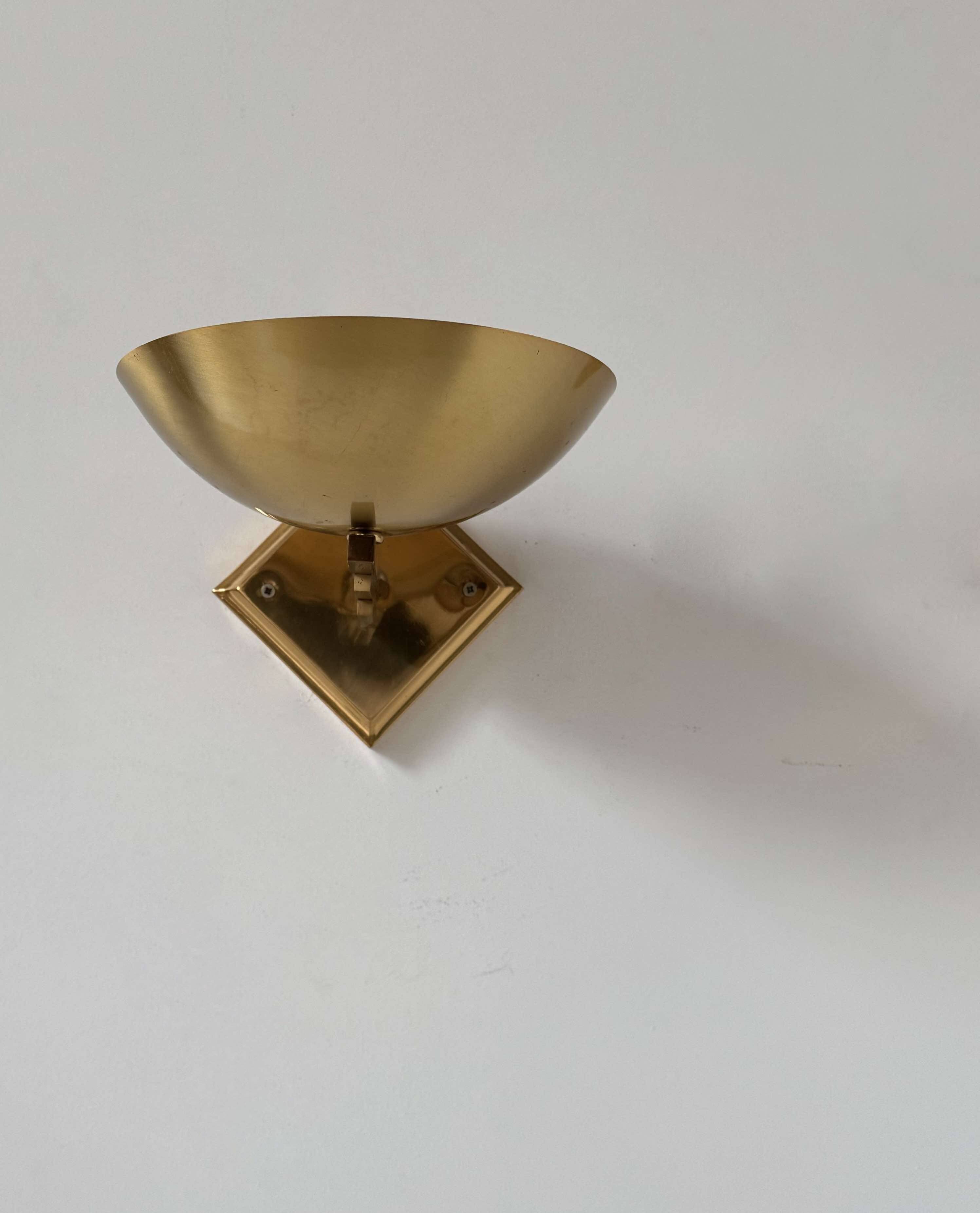 Pair of vintage brass wall lights, France 1970