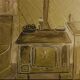Painting depicting a stove