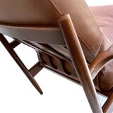 Pair of Scandinavian Teak and Leather Armchairs, 1960s