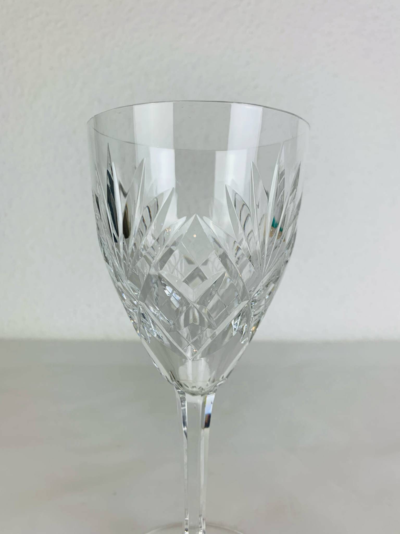 6 large Chantilly model stemmed glasses from Saint Louis, crystal, water or wine