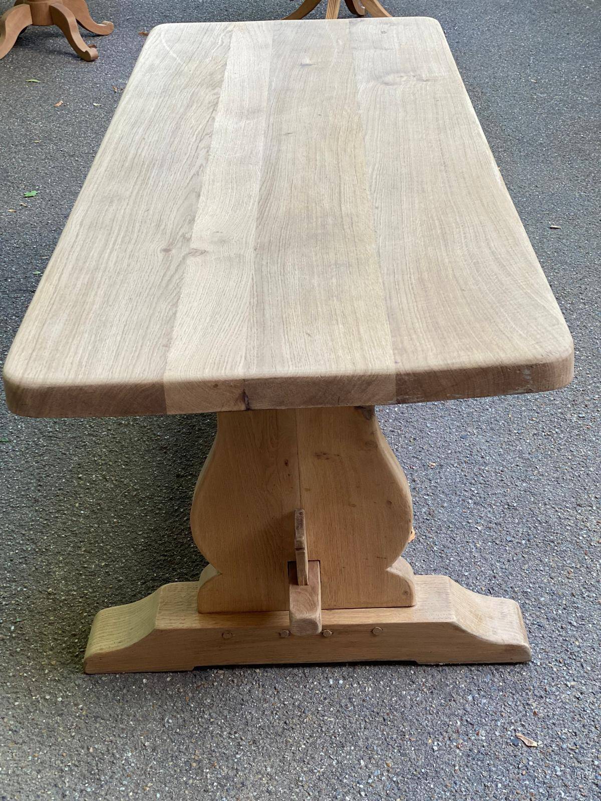 Renovated 19th century solid oak monastery dining table 200cm