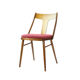 Chaises en bois et tapisserie rose, Tchécoslovaquie années 60