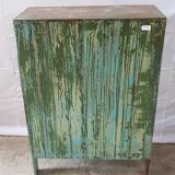 Former teak cabinet with its original green patina