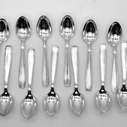 Ercuis 12 small teaspoons coffee dessert model carthage silver metal