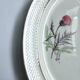 Vintage oval plate signed Moulin des Loups model Imperia pink flower