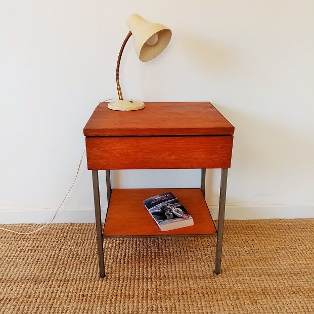 Vintage boarding school bedside table