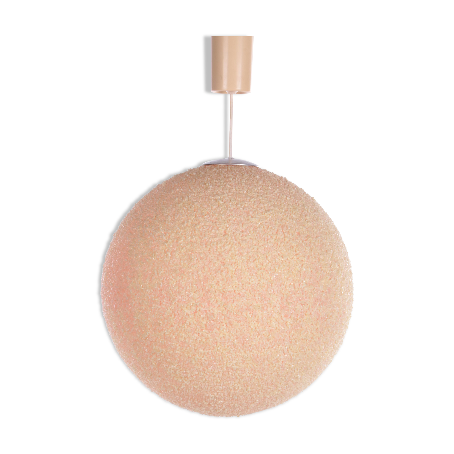 Vintage Cream Sugar Ball Hanging Lamp 1960s