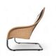 2 x Chaise longue lourde en rotin / cuir marron années 1990 Très bon état