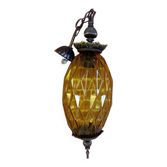 Amber glass chandelier