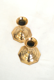 Pair of brass candle holders