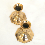 Pair of brass candle holders