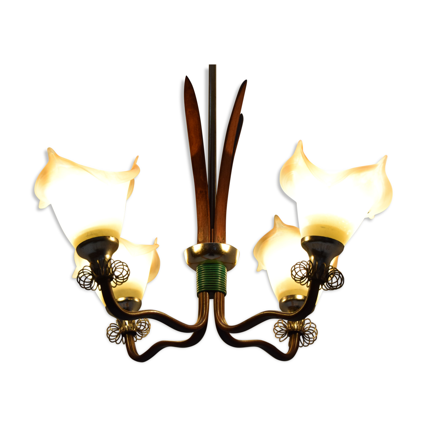 Mid-century Wood Chandelier 1970‘s