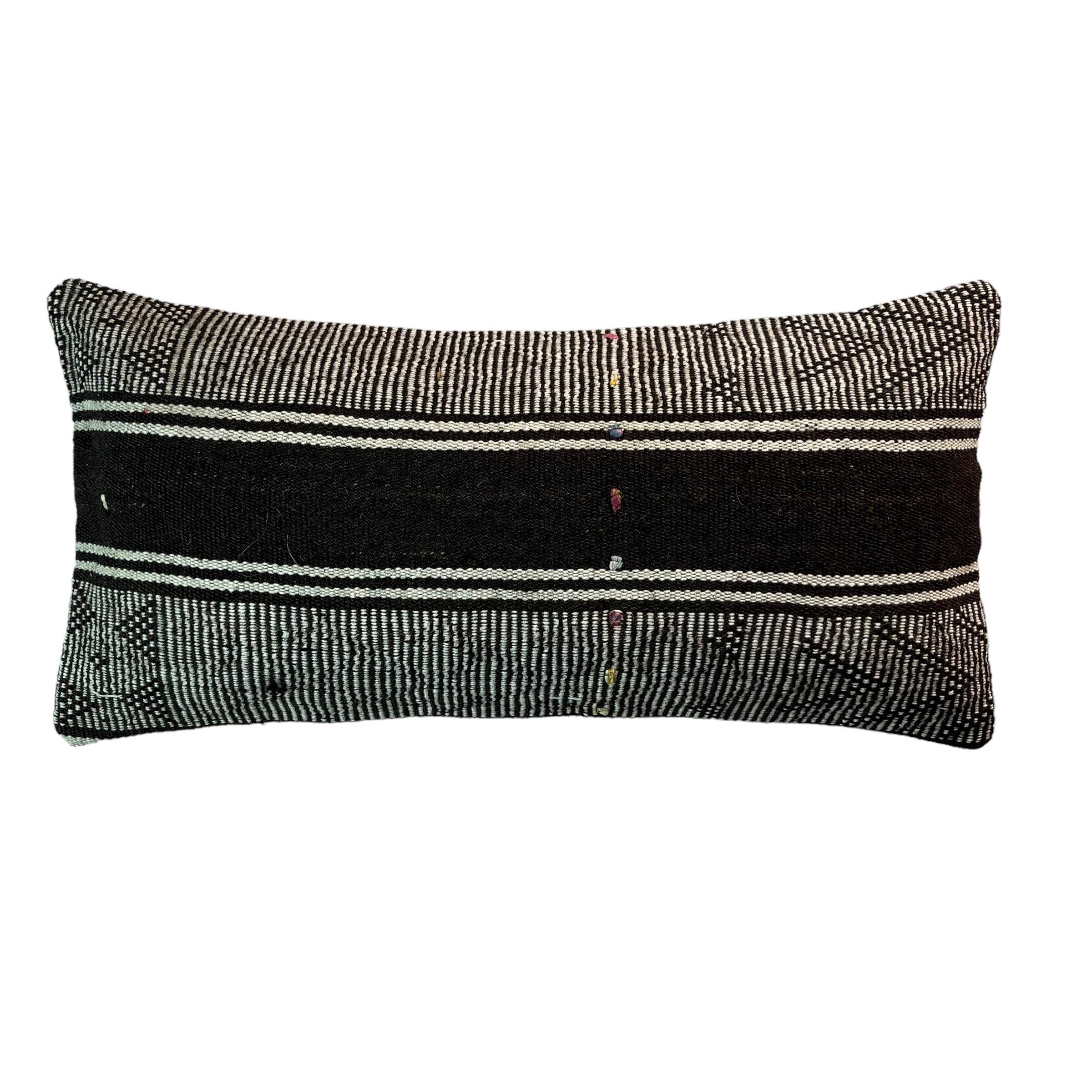 Vintage turkish kilim cushion cover , 30 x 60 cm