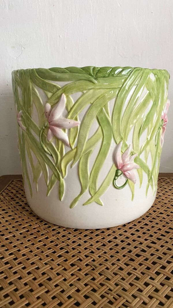 Grand cache pot en barbotine Italy- Chaumette Paris