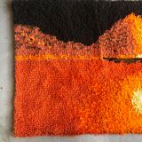 Vintage wall tapestry carpet 1970 wool