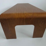 Scandinavian coffee table in curved wood 1970