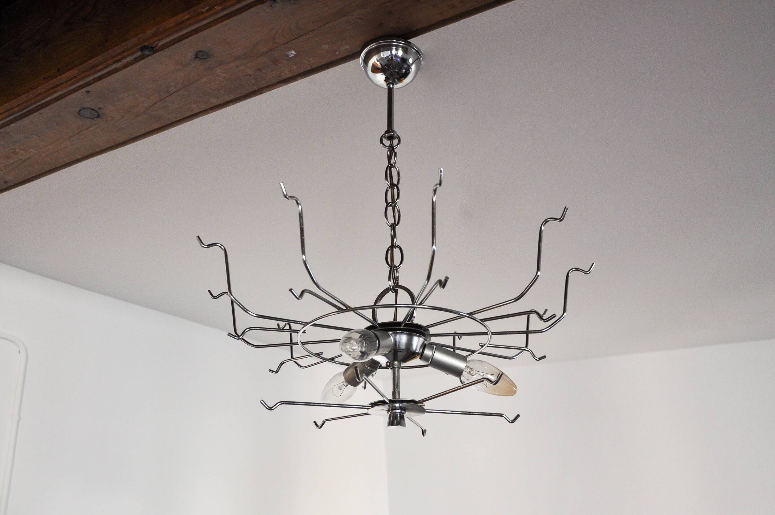 Sphera chandelier by Gino Vistosi, purple and white murano glass, Italy, 1970