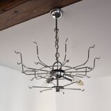 Sphera chandelier by Gino Vistosi, purple and white murano glass, Italy, 1970