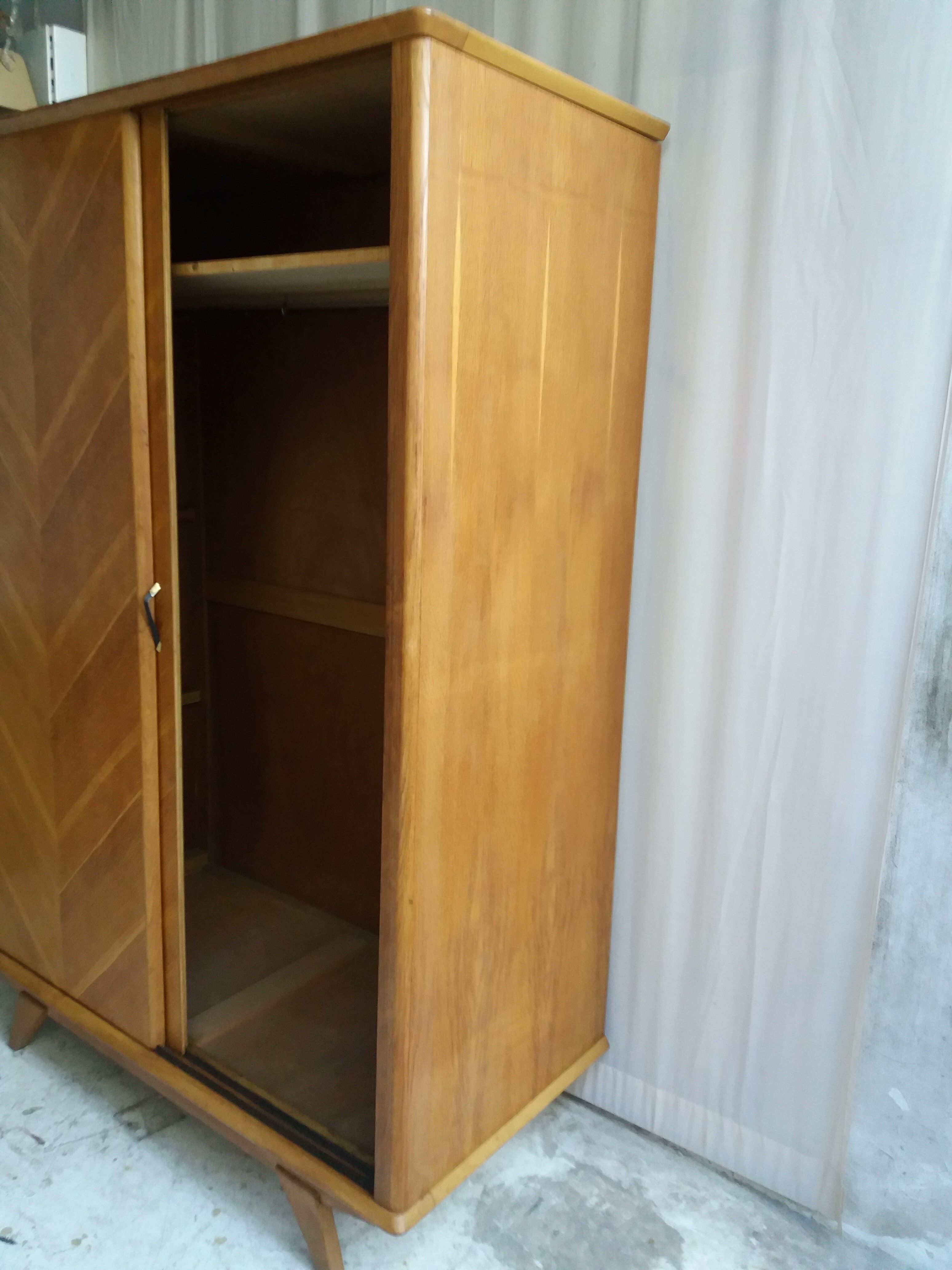 Vintage wardrobe with 2 sliding doors