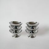 set of 6 designer stainless steel bowls 1970 9 x 5 cm