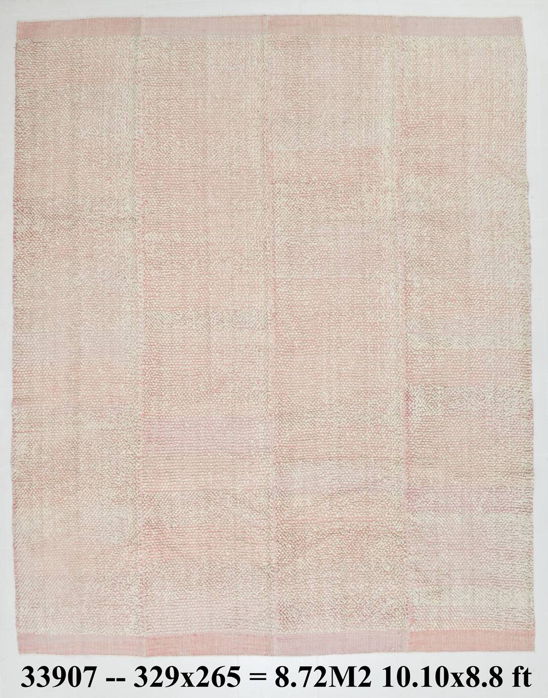 9x11 Pale Pink Large Kilim Rug, 265x329Cm