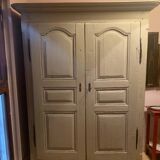 Armoire ancienne en chêne et cérusée