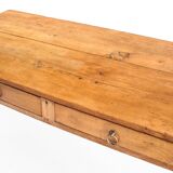 Farmhouse table with two large drawers. Oak wood. France, 1940s-50s