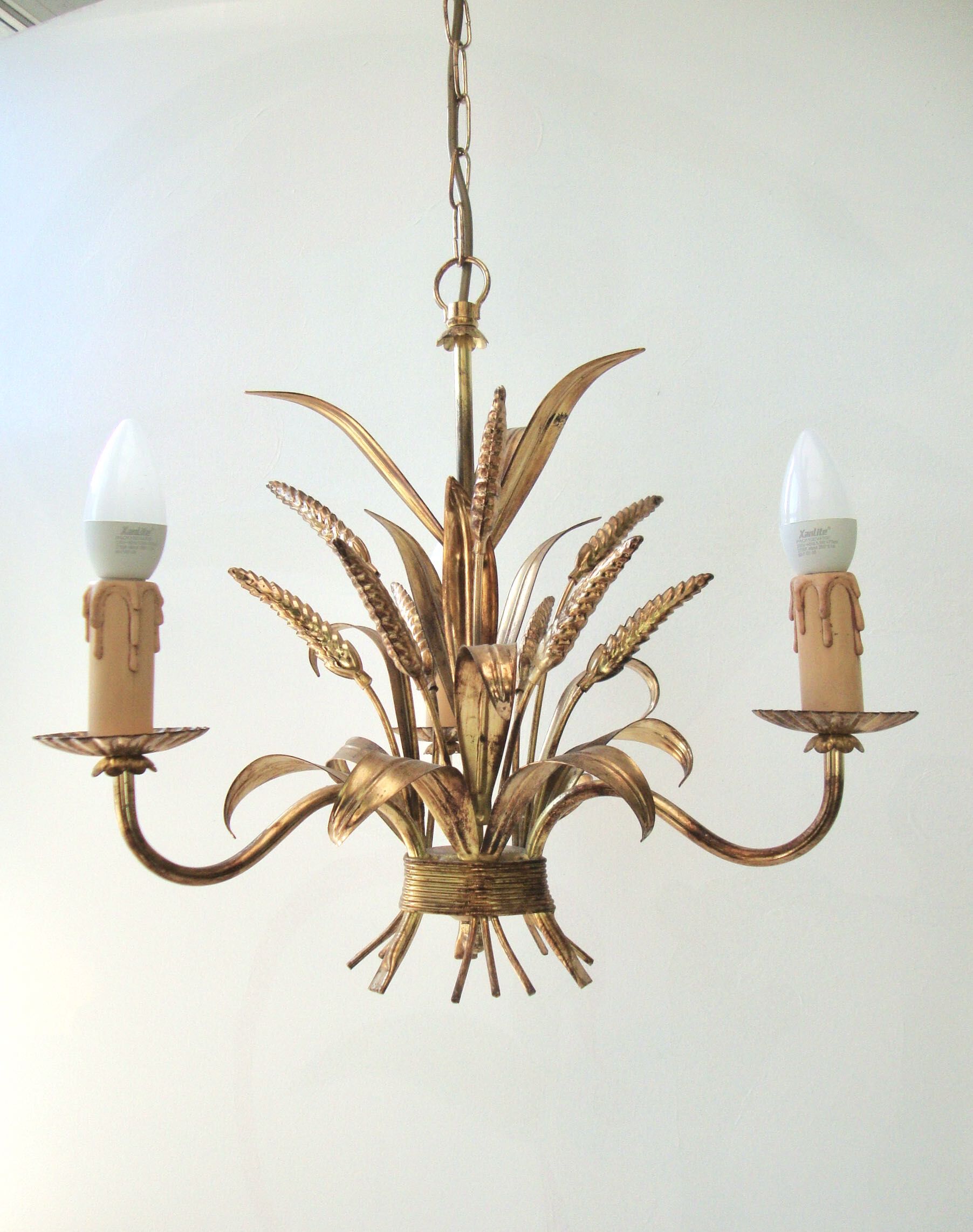 Chandelier brass ears of wheat