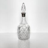 English carafe in crystal and silver