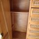 Vintage wood and rattan cabinet