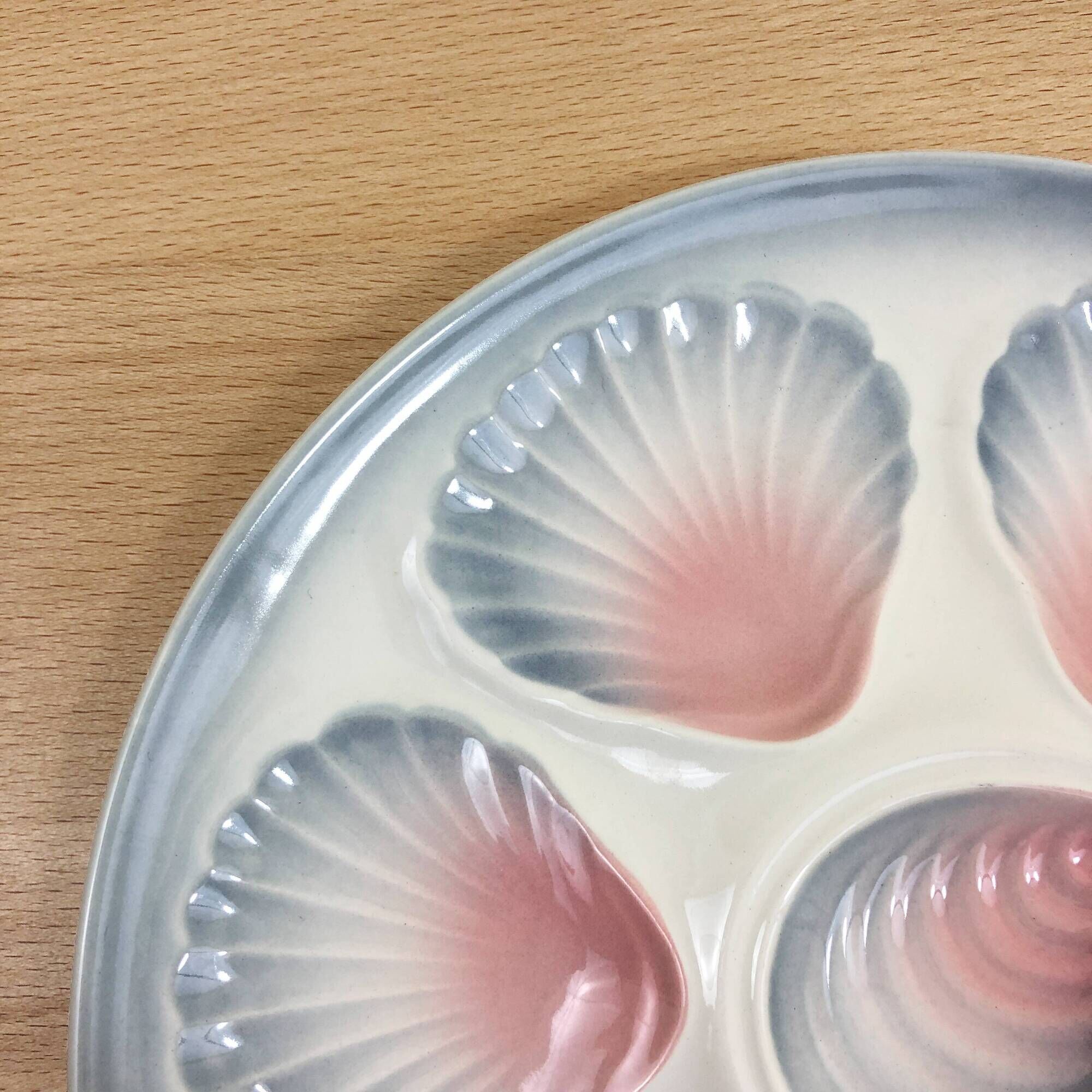 Lot of 6 oyster plates or scallops - Moulin des Loups Orchies