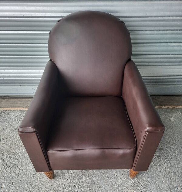 Authentique ancien fauteuil club inclinable Art Déco Vintage