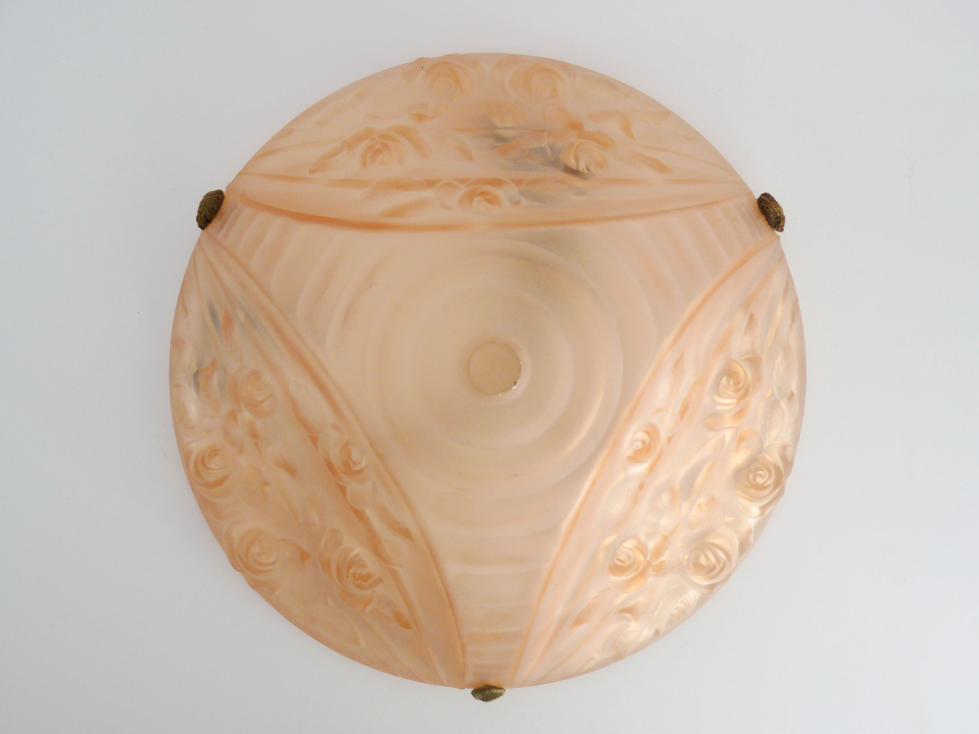 Suspension pink cavasque Art Deco 1 Fire, in glass paste. Year 30