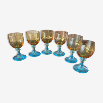 7 verres à liqueur en cristal de portieux  modèle georges sand aucun fêle ou égrenure