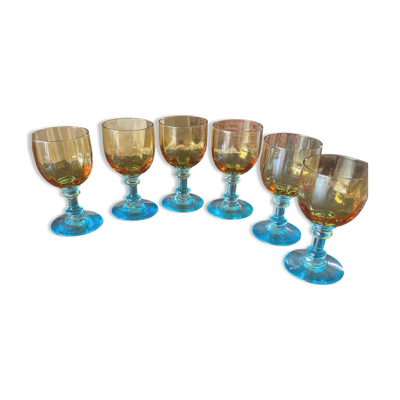6 verres à liqueur en cristal de portieux  modèle georges sand aucun fêle ou égrenure