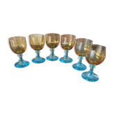 6 Portieux crystal liqueur glasses, Georges Sand model, no cracks or chips