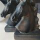 Pair of Horse Bookends with Flaming Manes. Ceramic.