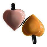 Pair of vintage ceramic "Heart" ramekins