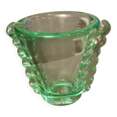 Vase Art Déco en cristal vert émeraude – Daum Nancy France – Circa 1930