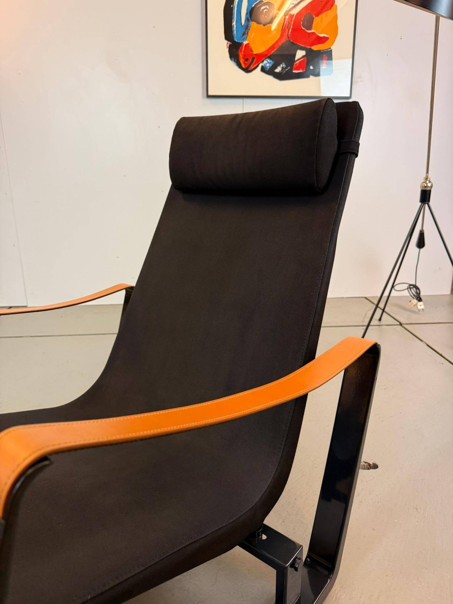 Leather and Steel Lounge Chair "Cité" by Jean Prouvé for Vitra, 2002